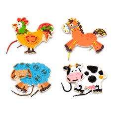 Деревянная шнуровка Фермерские зверьки, Viga Toys