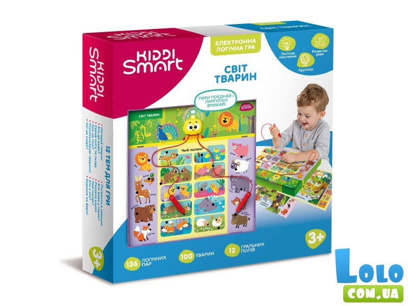 Электронная логическая игра Викторина Мир животных, Kiddi Smart