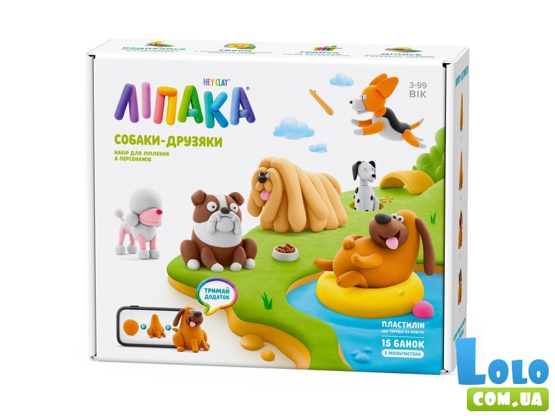 Меганабор пластилина самостоятельно твердеет Собаки-друзья, Lipaka