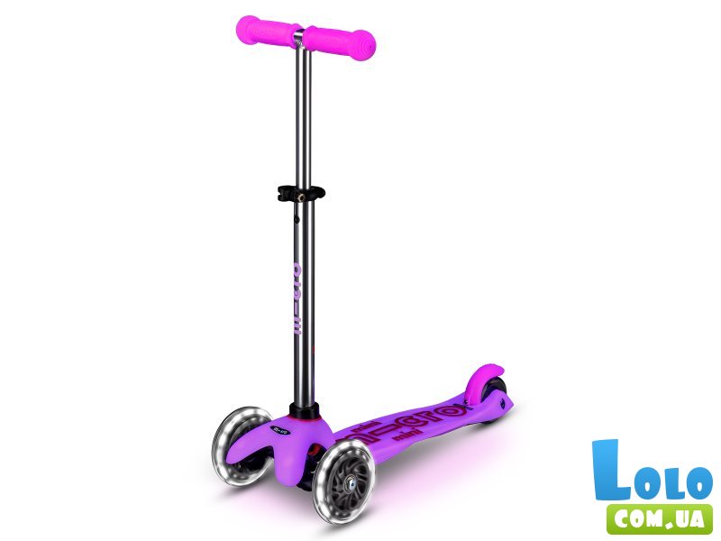 Самокат Mini Deluxe Glow LED, Micro (морозный розовый)