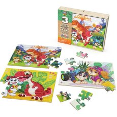Пазлы деревянные 3в1 Динокино Щенячий патруль Paw Patrol, Spin Master, 24-24-24 эл.