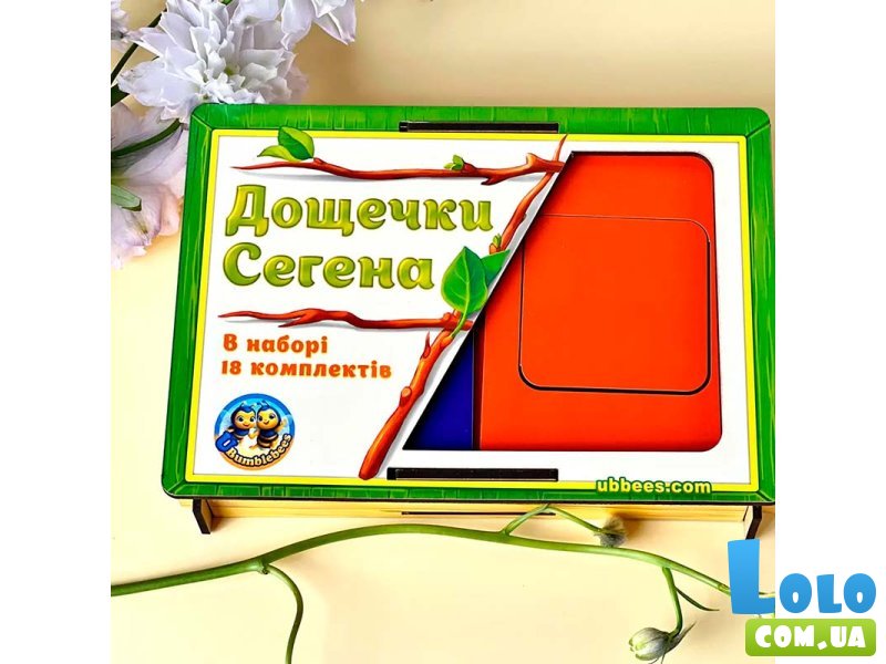 Деревянная развивающая игра Доски Сегена: фигуры, цвета, Ubee