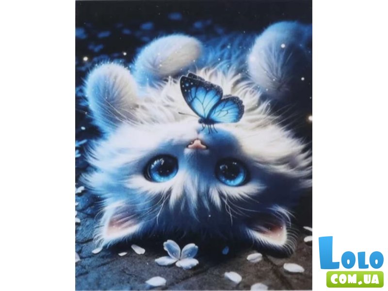 Алмазная мозаика Котик с бабочкой, TK Group (30х20 см)