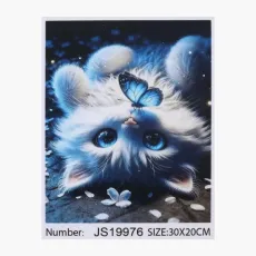Алмазная мозаика Котик с бабочкой, TK Group (30х20 см)