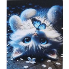 Алмазная мозаика Котик с бабочкой, TK Group (30х20 см)