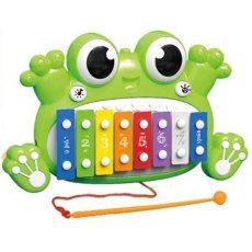 Музыкальная игрушка Ксилофон-Лягушка + 2 карточки с песнями