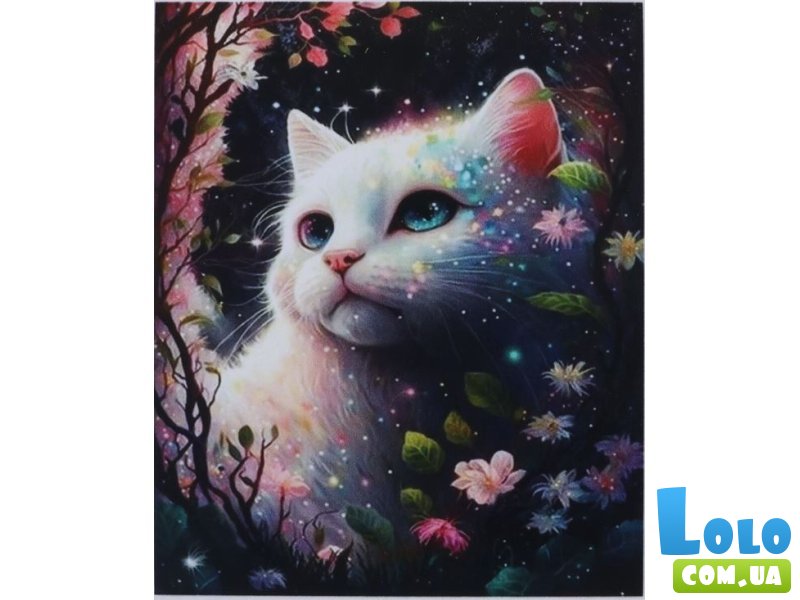 Алмазная мозаика Белый котик, TK Group (30х20 см)