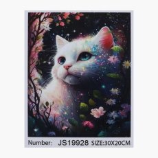 Алмазная мозаика Белый котик, TK Group (30х20 см)