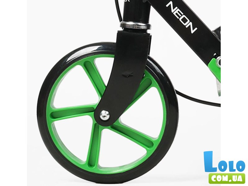 Самокат двухколесный Skyper Neon (черно-зеленый)