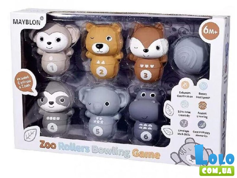 Игровой набор боулинг с животными для малышей
