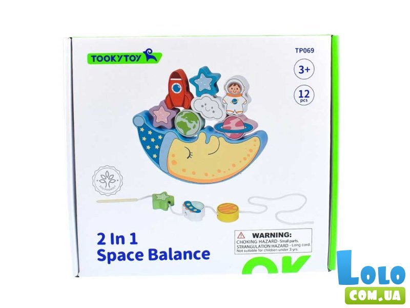 Деревянная шнуровка-балансир Космос, Tooky Toy
