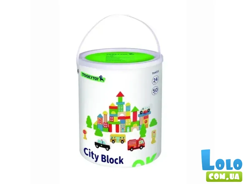 Деревянный конструктор Строительные блоки Город, Tooky Toy
