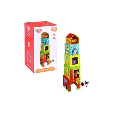 Пирамидка из кубиков Ферма, Tooky Toy