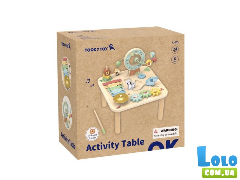 Деревянный развивающий центр столик Лесные друзья, Tooky Toy