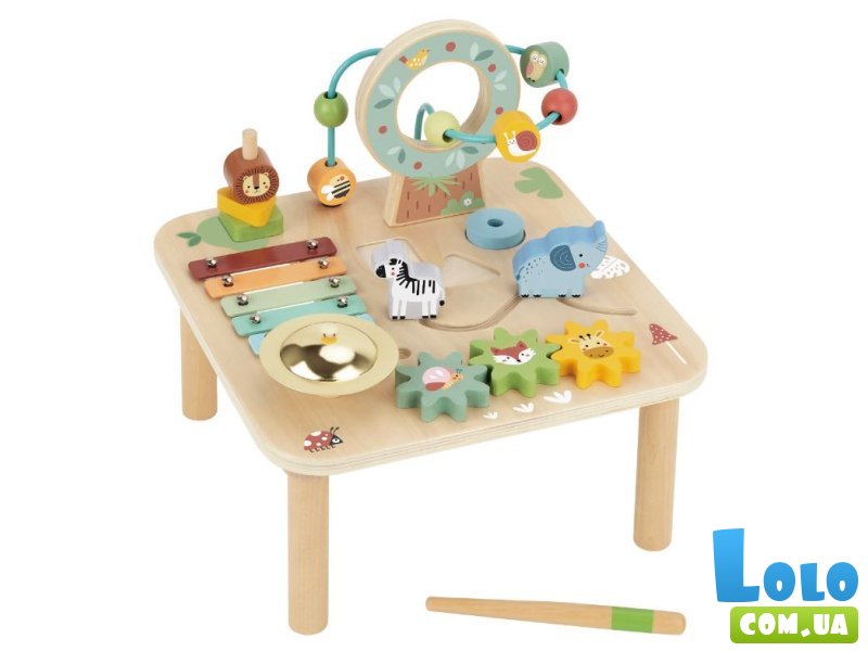 Деревянный развивающий центр столик Лесные друзья, Tooky Toy