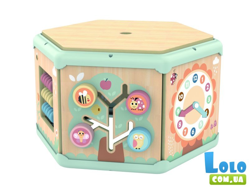 Деревянный развивающий центр бизикуб 7в1, Tooky Toy
