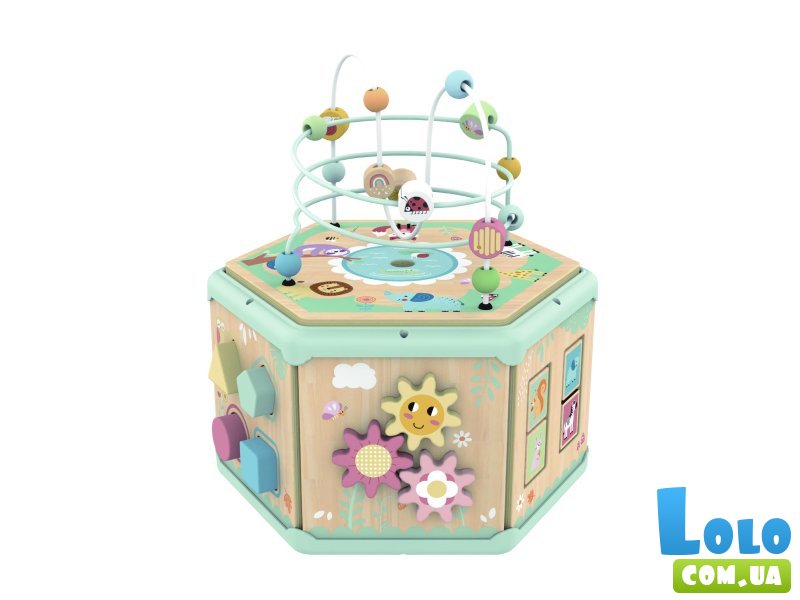 Деревянный развивающий центр бизикуб 7в1, Tooky Toy