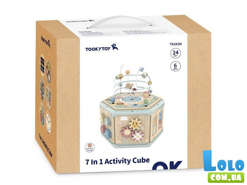 Деревянный развивающий центр бизикуб 7в1, Tooky Toy