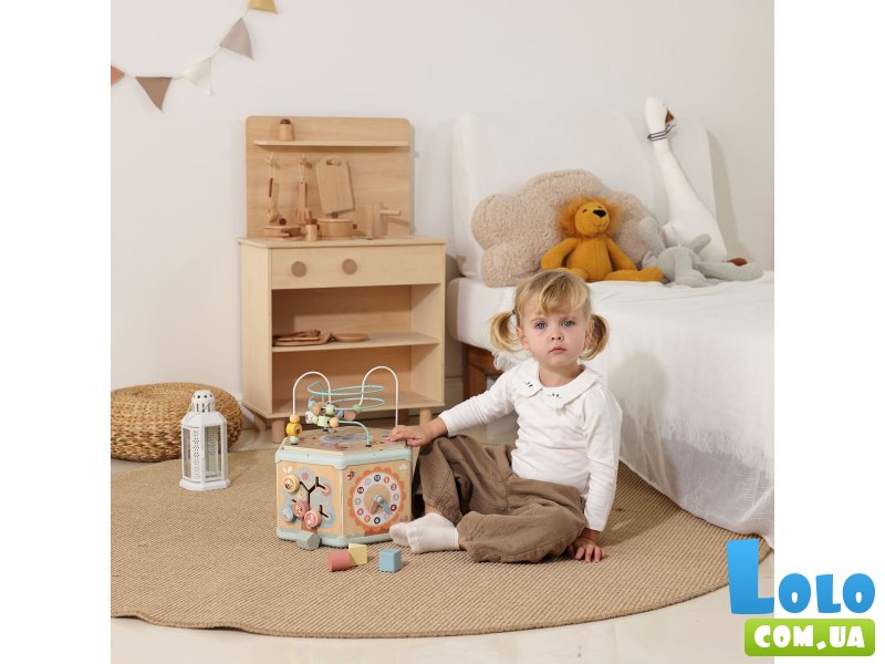 Деревянный развивающий центр бизикуб 7в1, Tooky Toy