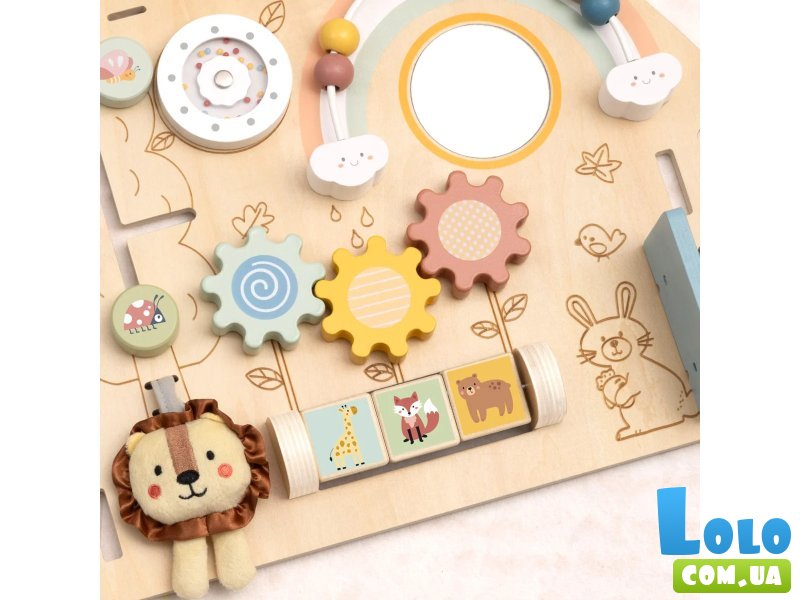 Деревянная развивающая доска бизиборд 2в1, Tooky Toy