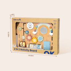 Деревянная развивающая доска бизиборд 2в1, Tooky Toy