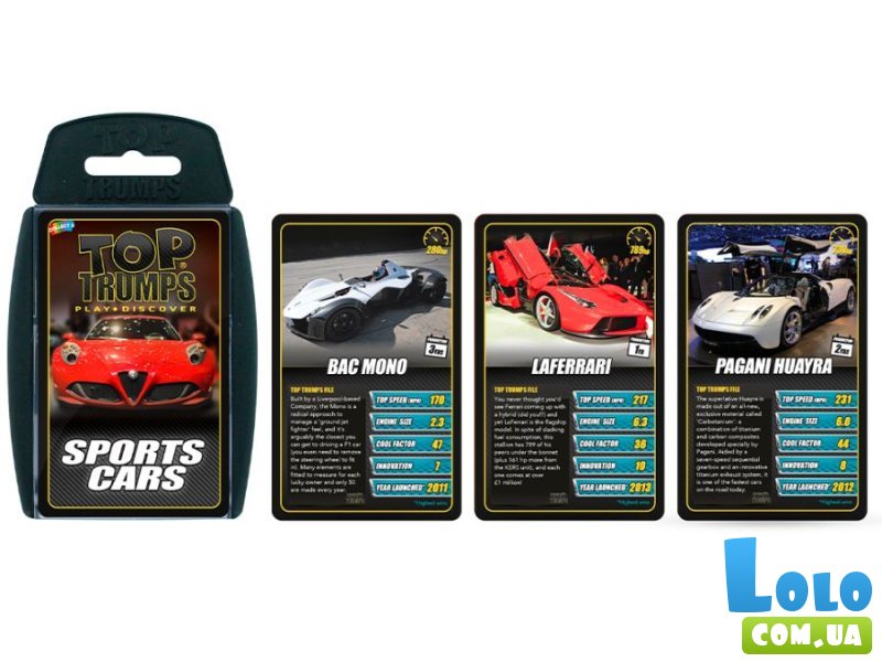 Настольная игра Sports Cars, TOP TRUMPS (англ.)