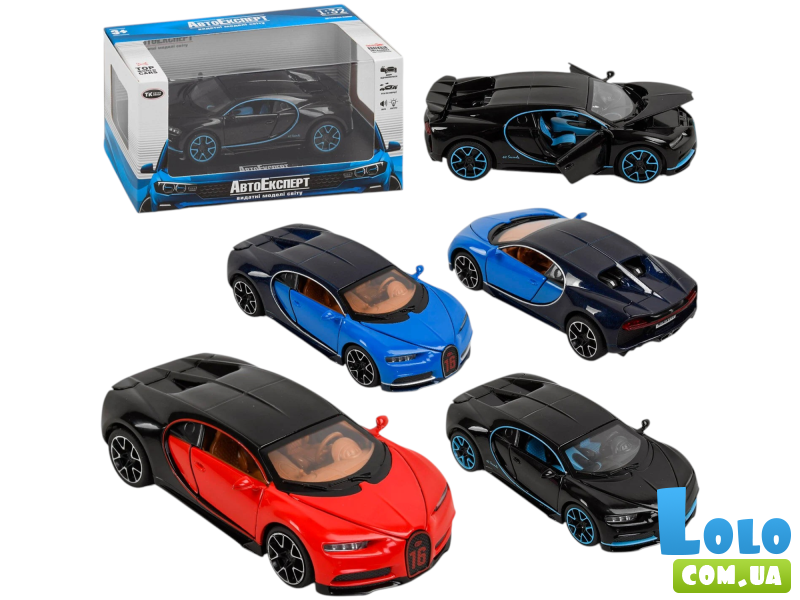 Машина металлопластиковая Bugatti Chiron, АвтоЕксперт (в ассортименте)