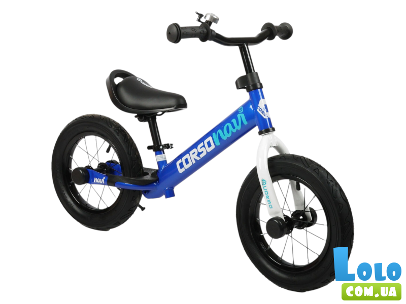 Велобег стальной 12", Corso Navi (синий)