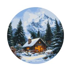 Картина по номерам круглая Сказочная избушка в лесу, Brushme (30 см)