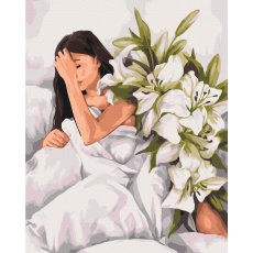 Картина по номерам В утренних объятиях лилий ©Mykhailyshyna Daria, Brushme (40х50 см)