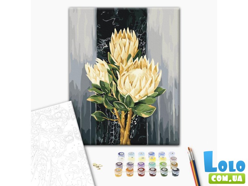 Картина по номерам Белые протеи, Brushme (40х50 см)
