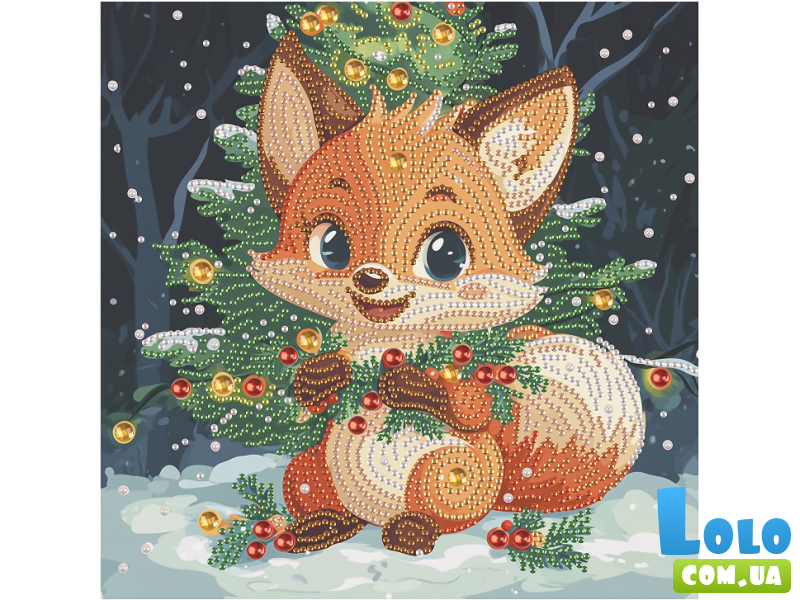 Алмазная мозаика Счастливий лисенок, Brushme (25х25 см)