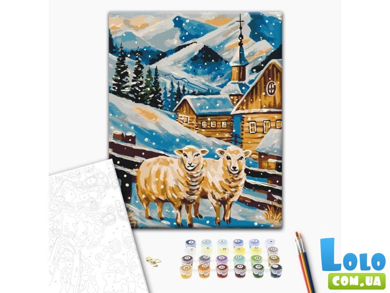 Картина по номерам Заснеженные овечки ©арина Зимина, Brushme (40х50 см)
