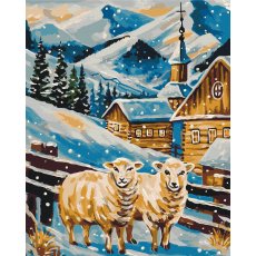 Картина по номерам Заснеженные овечки ©арина Зимина, Brushme (40х50 см)