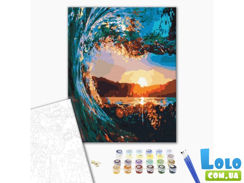 Картина по номерам Закат сквозь волны, Brushme (40х50 см)
