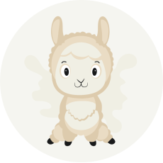 Раскраска на холсте круглая Радостная альпака, Brushme (20 см)