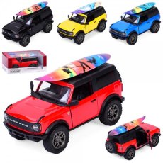 Машина металлическая Ford Bronco 2022 с доской для серфинга, Kinsmart (в ассортименте)