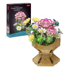 3D Конструктор Букет цветов Гвоздики, Cubic Fun (W3300h), 134 дет.
