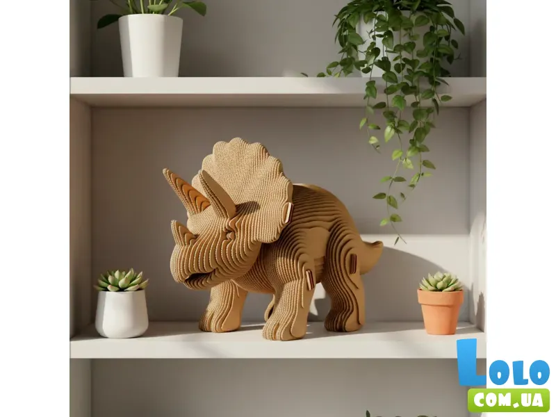Картонный 3D пазл Трицератопс, Cartonic, 106 эл.