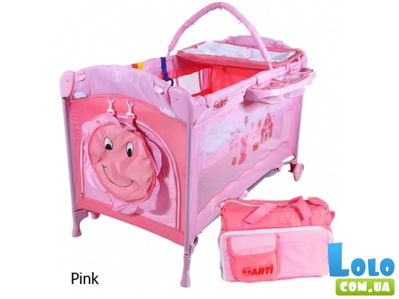 Манеж-кровать Arti Delux Plus Pink, розовый