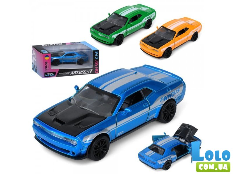 Машина металлическая Dodge Challenger, АвтоСвіт (в ассортименте)