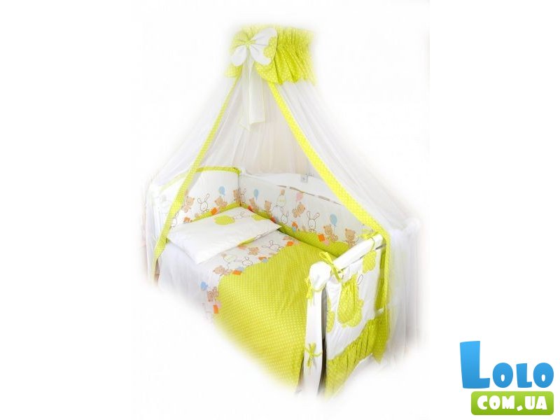 Комплект постельного белья Twins Comfort С-022 Горошки, зеленый