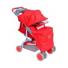 Прогулочная коляска Bambini Neon Red Strawberry (красная), с чехлом для ног