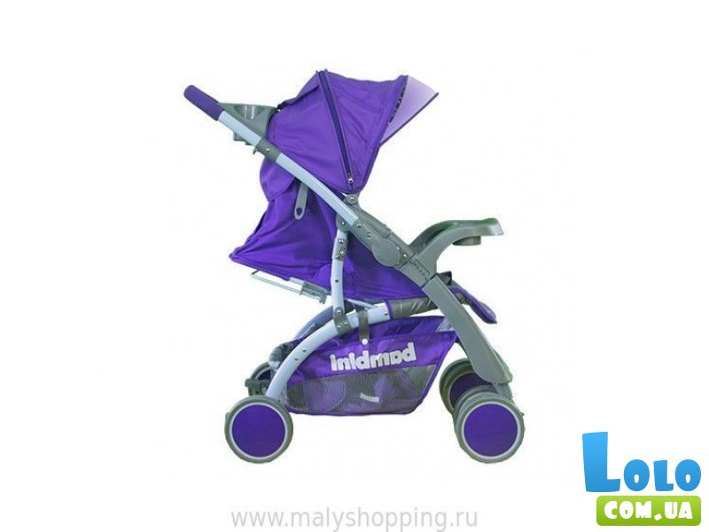 Прогулочная коляска Bambini Mars Violet Butterfly (фиолетовая), с чехлом для ног