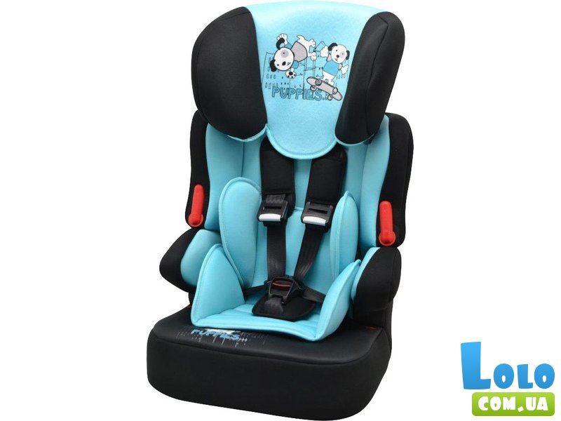Автокресло Bertoni X-DRIVE PLUS BLUE&BLACK PUPPIES, голубое