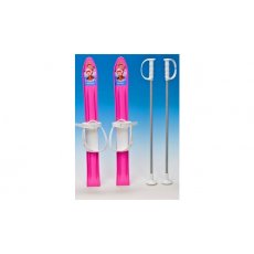 Лыжи пластиковые Marmat 60 см SKI-72-13 (розовые), с палками