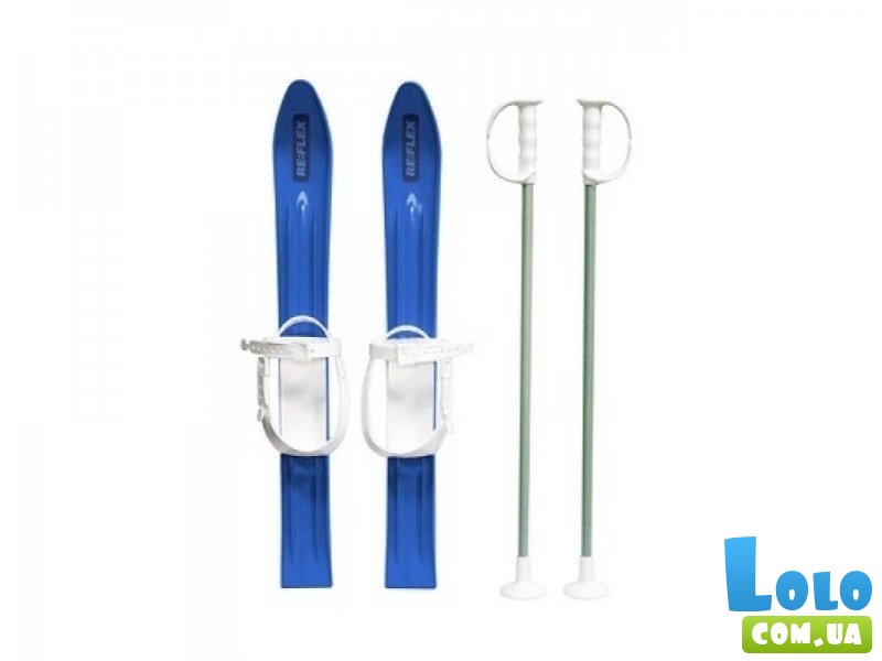 Лыжи пластиковые Marmat 60 см SKI-39-35 (синие), с палками