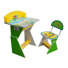 Парта+стул Baby Tilly "Веселой учебы" E2017 Green&Yellow (зеленая с желтым)