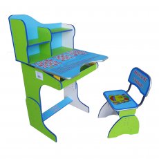 Парта+стул Baby Tilly "Веселой учебы" E2071 Green-Blue (зеленая с голубым)
