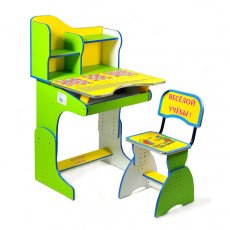 Парта+стул Baby Tilly "Веселой учебы" E2071 Green-Yellow (зеленая с желтым)
